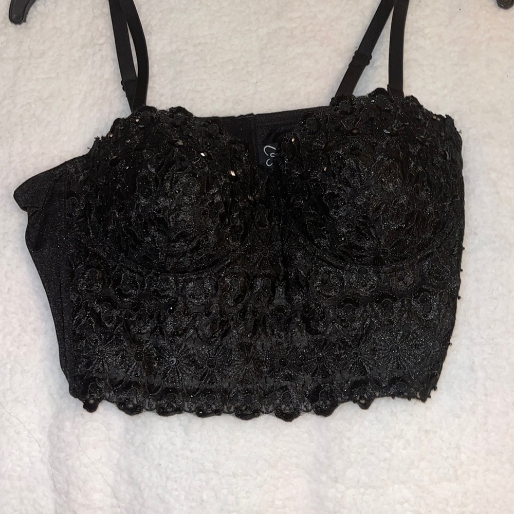 black jewled bra tap